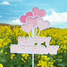 Load image into Gallery viewer, Ins Style Happy Birthday Cake Topper Heart Rainbow Bithday Cupcake Toppers Party Cake Decoration Supplies