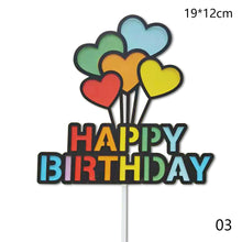 Load image into Gallery viewer, Ins Style Happy Birthday Cake Topper Heart Rainbow Bithday Cupcake Toppers Party Cake Decoration Supplies