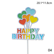 Load image into Gallery viewer, Ins Style Happy Birthday Cake Topper Heart Rainbow Bithday Cupcake Toppers Party Cake Decoration Supplies