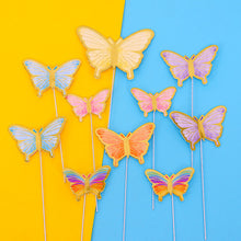 Load image into Gallery viewer, 10pcs Butterfly Cake Decoration Bronzing Butterfly Cake Topper Romantic Valentine's Day Baking Decoration Supplies
