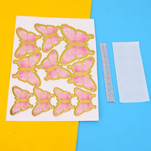 Load image into Gallery viewer, 10pcs Butterfly Cake Decoration Bronzing Butterfly Cake Topper Romantic Valentine's Day Baking Decoration Supplies