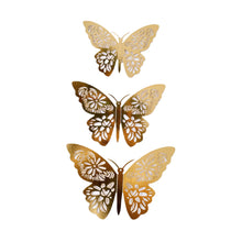 Load image into Gallery viewer, 12pcs Hollow Butterfly Cake Decoration Bronzing Butterfly Cake Topper Romantic Valentine's Day Baking Decoration Supplies