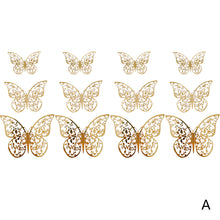 Load image into Gallery viewer, 12pcs Hollow Butterfly Cake Decoration Bronzing Butterfly Cake Topper Romantic Valentine's Day Baking Decoration Supplies