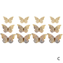 Load image into Gallery viewer, 12pcs Hollow Butterfly Cake Decoration Bronzing Butterfly Cake Topper Romantic Valentine's Day Baking Decoration Supplies