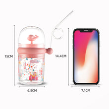 Load image into Gallery viewer, Whale Spray Bottle Kids Summer Suction Cup Children Bottler with Scale Portable Water Cup with Shoulder Strap