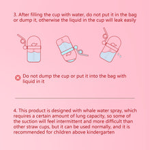 Load image into Gallery viewer, Whale Spray Bottle Kids Summer Suction Cup Children Bottler with Scale Portable Water Cup with Shoulder Strap
