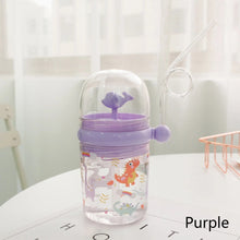 Load image into Gallery viewer, Whale Spray Bottle Kids Summer Suction Cup Children Bottler with Scale Portable Water Cup with Shoulder Strap