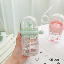 Load image into Gallery viewer, Whale Spray Bottle Kids Summer Suction Cup Children Bottler with Scale Portable Water Cup with Shoulder Strap