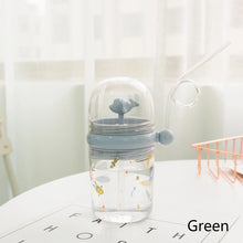 Load image into Gallery viewer, Whale Spray Bottle Kids Summer Suction Cup Children Bottler with Scale Portable Water Cup with Shoulder Strap