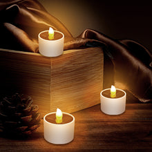 Load image into Gallery viewer, 6Pcs Outdoor Flameless Electronic Solar LED Tea Lights Solar Power LED Candles Light Plastic Solar Energy Candle Lamp