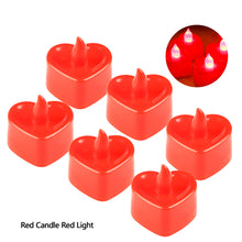 Load image into Gallery viewer, 6PCS Flameless Electronic Heart Round Shaped LED Candle Tea Lamp For Home Party Wedding Birthday Christmas Love Candles Decoration