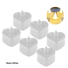 Load image into Gallery viewer, 6PCS Flameless Electronic Heart Round Shaped LED Candle Tea Lamp For Home Party Wedding Birthday Christmas Love Candles Decoration