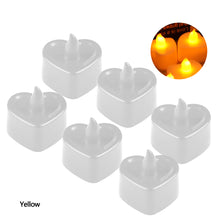 Load image into Gallery viewer, 6PCS Flameless Electronic Heart Round Shaped LED Candle Tea Lamp For Home Party Wedding Birthday Christmas Love Candles Decoration