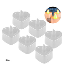 Load image into Gallery viewer, 6PCS Flameless Electronic Heart Round Shaped LED Candle Tea Lamp For Home Party Wedding Birthday Christmas Love Candles Decoration