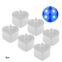 Load image into Gallery viewer, 6PCS Flameless Electronic Heart Round Shaped LED Candle Tea Lamp For Home Party Wedding Birthday Christmas Love Candles Decoration