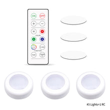 Load image into Gallery viewer, 16 Colors Mini LED Battery Powered Wireless Stick Tap Touch Lamp Stick-on Push Light Wall Staircase Rack Cabinet Kitchen Car Lamp