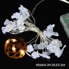 Load image into Gallery viewer, 2M/3M Fairy Easter Bunny Shaped Chick Lights Copper Wire Battery Powered Indoor Led Rope Night Light Home Holiday Window Decoration Party Supplies