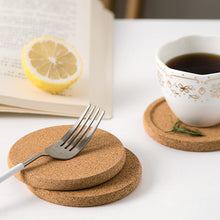 Load image into Gallery viewer, 1PCS Round Shape Dia 10cm Plain Natural Cork Coasters Wine Drink Coffee Tea Cup Mats Table Pad For Home Office Kitchen