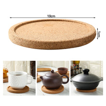 Load image into Gallery viewer, 1PCS Round Shape Dia 10cm Plain Natural Cork Coasters Wine Drink Coffee Tea Cup Mats Table Pad For Home Office Kitchen
