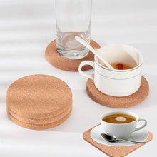 Load image into Gallery viewer, 1PCS Round Shape Plain Natural Cork Coasters Wine Drink Coffee Tea Cup Mats Table Pad For Home Office Kitchen