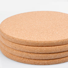 Load image into Gallery viewer, 1PCS Round Shape Plain Natural Cork Coasters Wine Drink Coffee Tea Cup Mats Table Pad For Home Office Kitchen