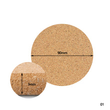 Load image into Gallery viewer, 1PCS Round Shape Plain Natural Cork Coasters Wine Drink Coffee Tea Cup Mats Table Pad For Home Office Kitchen