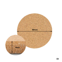 Load image into Gallery viewer, 1PCS Round Shape Plain Natural Cork Coasters Wine Drink Coffee Tea Cup Mats Table Pad For Home Office Kitchen