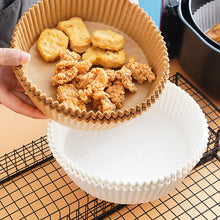 Load image into Gallery viewer, 10/20/50/100pcs 24cm Air Fryer Disposable Round Baking Papers Air Fryer Liners Non-Stick Steamer Oil Paper Liners Kitchen Accessories