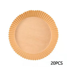 Load image into Gallery viewer, 10/20/50/100pcs 24cm Air Fryer Disposable Round Baking Papers Air Fryer Liners Non-Stick Steamer Oil Paper Liners Kitchen Accessories