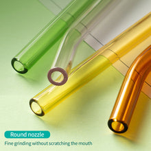 Load image into Gallery viewer, Reusable Transparent Glass Straws Multi-Color Glass Eco Friendly Heat-resistant High Borosilicate Straw Drinking Straws for Juice Milk Coffee Bar Drinks