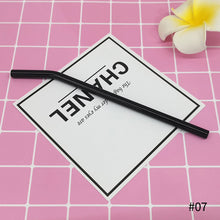 Load image into Gallery viewer, Reusable Transparent Glass Straws Multi-Color Glass Eco Friendly Heat-resistant High Borosilicate Straw Drinking Straws for Juice Milk Coffee Bar Drinks