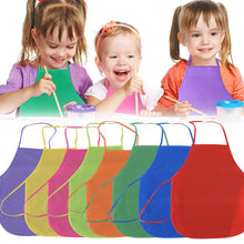 Load image into Gallery viewer, Unisex Colorful Children Plain Apron Non-Woven Fabric Painting Baking Kids Apron Kids Crafts Kitchen Playset Cooking Bib Apron