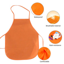 Load image into Gallery viewer, Unisex Colorful Children Plain Apron Non-Woven Fabric Painting Baking Kids Apron Kids Crafts Kitchen Playset Cooking Bib Apron