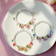 Load image into Gallery viewer, Vintage Flower Fringe Beaded Crystal Bracelet Transparent Rice Beads Women Girl Creative Bracelet Jewelry Accessories