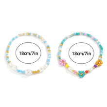 Load image into Gallery viewer, 2pcs Fashion Beaded Bracelet Fresh Sweet Cool Daisy Stretch Braided Bracelet Set Beach Simple Rice Beads Jewelry Women Accessories