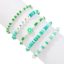 Load image into Gallery viewer, 5pcs/set Personalized Bracelet Set Soft Pottery Alphabet Beaded Color Accessories Beach Holiday Jewelry Summer Women Accessories
