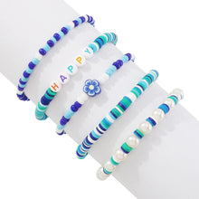 Load image into Gallery viewer, 5pcs/set Personalized Bracelet Set Soft Pottery Alphabet Beaded Color Accessories Beach Holiday Jewelry Summer Women Accessories