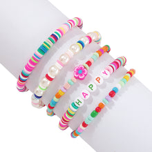 Load image into Gallery viewer, 5pcs/set Personalized Bracelet Set Soft Pottery Alphabet Beaded Color Accessories Beach Holiday Jewelry Summer Women Accessories