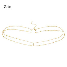 Load image into Gallery viewer, Fashion Sexy Imitation Rhinestone Metal Chain Waist Chain Women Summer Beach Body Chain Boho Beach Waist Chain Jewelry