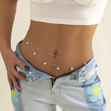 Load image into Gallery viewer, Fashion Summer Tassel Butterfly Pendant Double Layer Waist Chain Ladies Sexy Metal Body Chain Women Female Jewelry Accessories
