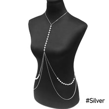Load image into Gallery viewer, Fashion Long Temperament Sexy Imitation Pearl Beaded Body Chain Beach Simple Female Women Chest Chain Jewelry Accessories