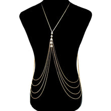 Load image into Gallery viewer, Fashion Exaggerated Multilayered Tassel Imitation Pearl Body Chain Women Female Alloy Chest Chain Party Accessories