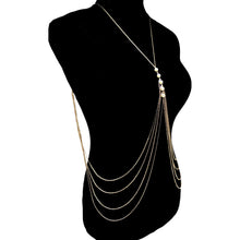 Load image into Gallery viewer, Fashion Exaggerated Multilayered Tassel Imitation Pearl Body Chain Women Female Alloy Chest Chain Party Accessories