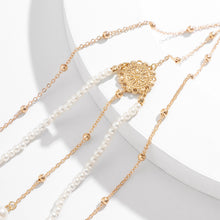 Load image into Gallery viewer, Stretch Hollow Faceplate Body Chain Creative Beach Imitation Pearl Ball Fringe Thigh Chain Women Party Elegant Jewelry