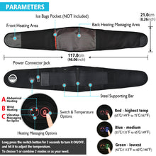 Load image into Gallery viewer, Portable Electric Heating Waist Belt Red Light Warm Belt Warm Palace Health Massage Belt Lumbar Pad Infrared Female Men Health Care