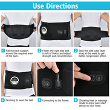Load image into Gallery viewer, Portable Electric Heating Waist Belt Red Light Warm Belt Warm Palace Health Massage Belt Lumbar Pad Infrared Female Men Health Care