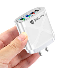 Load image into Gallery viewer, 36W PD+QC3.0 2.4A Mobile Phone Charger European American Fast Charging 3USB with PD Charging Adapter