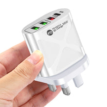 Load image into Gallery viewer, 36W PD+QC3.0 2.4A Mobile Phone Charger European American Fast Charging 3USB with PD Charging Adapter