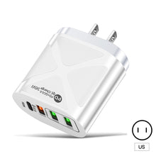 Load image into Gallery viewer, 36W PD+QC3.0 2.4A Mobile Phone Charger European American Fast Charging 3USB with PD Charging Adapter