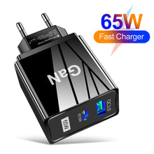 Load image into Gallery viewer, 65W Gallium Nitride Charger GaN Charger QC PD 3.0 USB Type C Fast Wall Charger For Laptop iPhone redmi Xiaomi Quick Charge